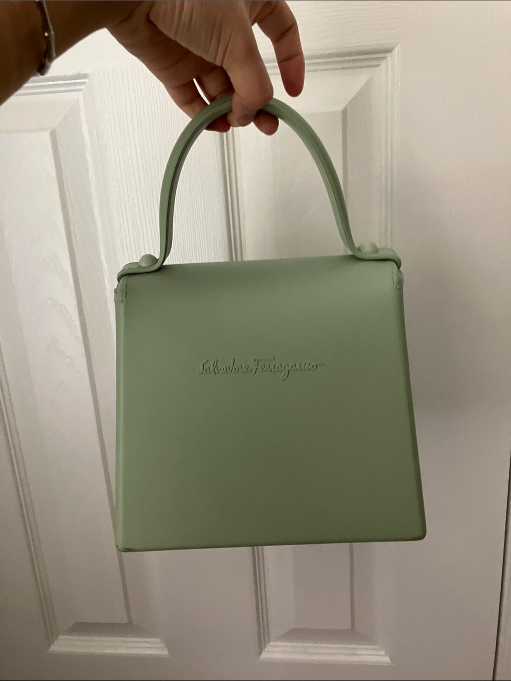Salvatore Ferragamo Mint Green Gancini Bag - Picture 2 of 13